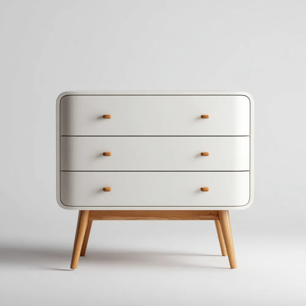 Chest of Drawers 90x45x75 cm - White - Modern Style